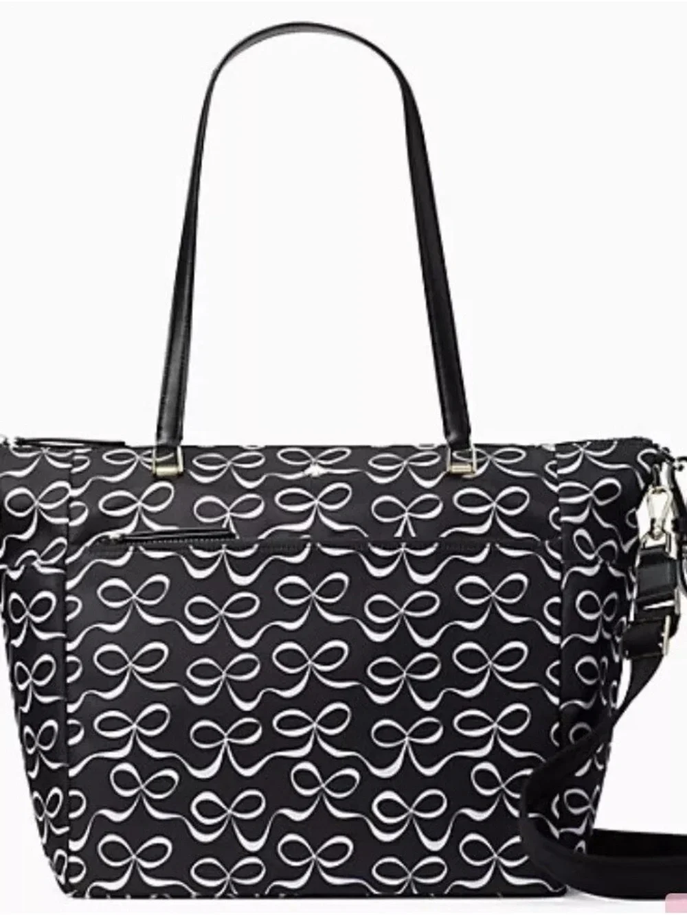 kate spade Black and White Bow-Print Tote